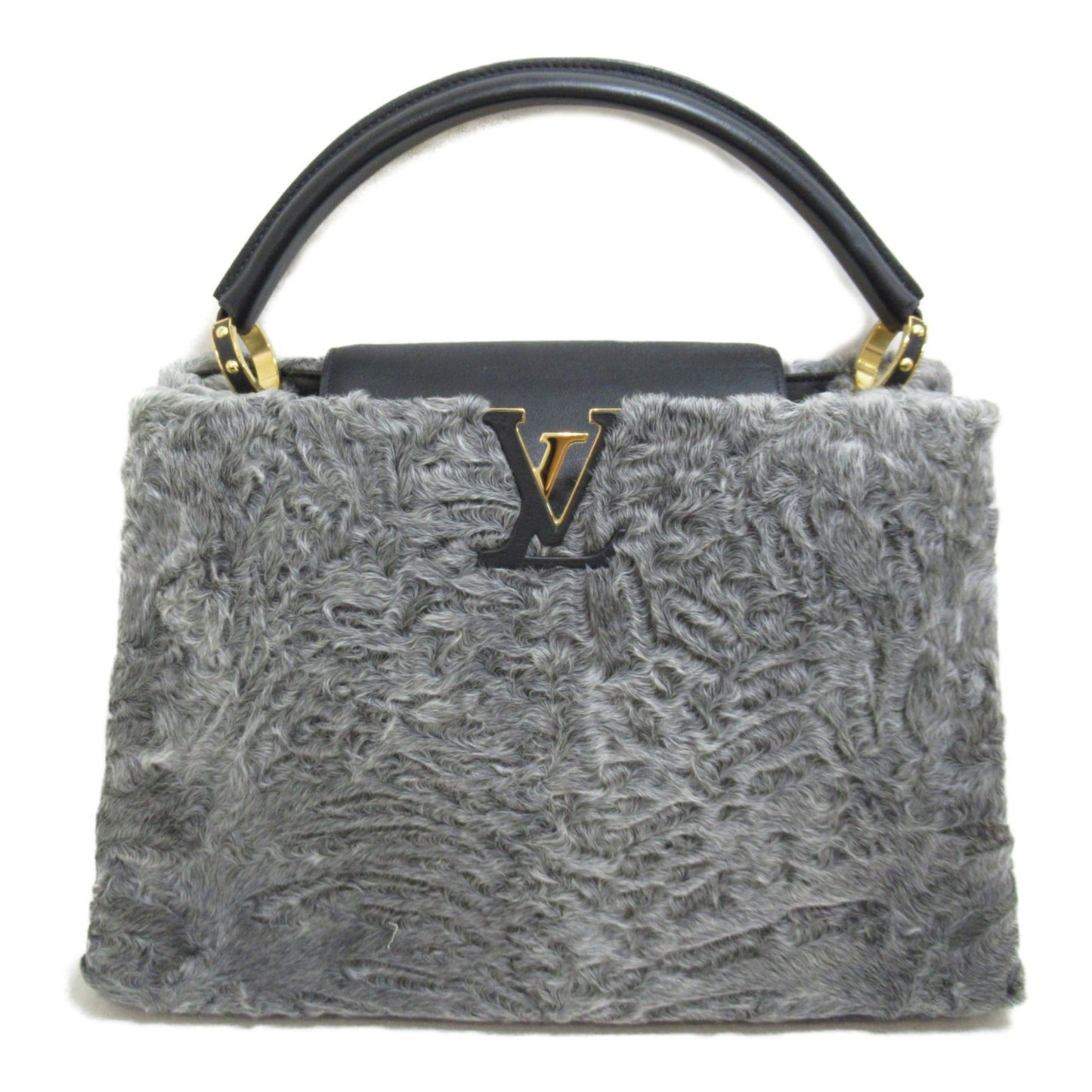 LOUIS VUITTON CapucineBB Black Gray leather