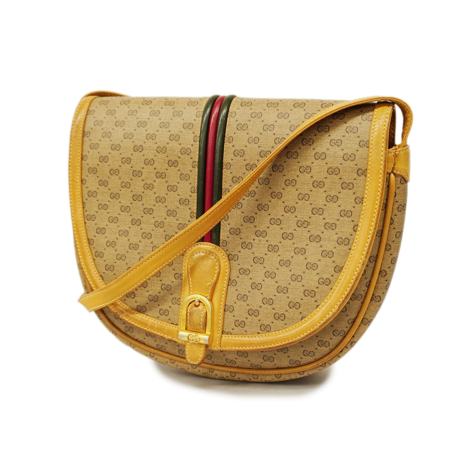 GUCCIAuth Sherry Line Micro GG 007 89 1095 Women's PVC Shoulder Bag Beige