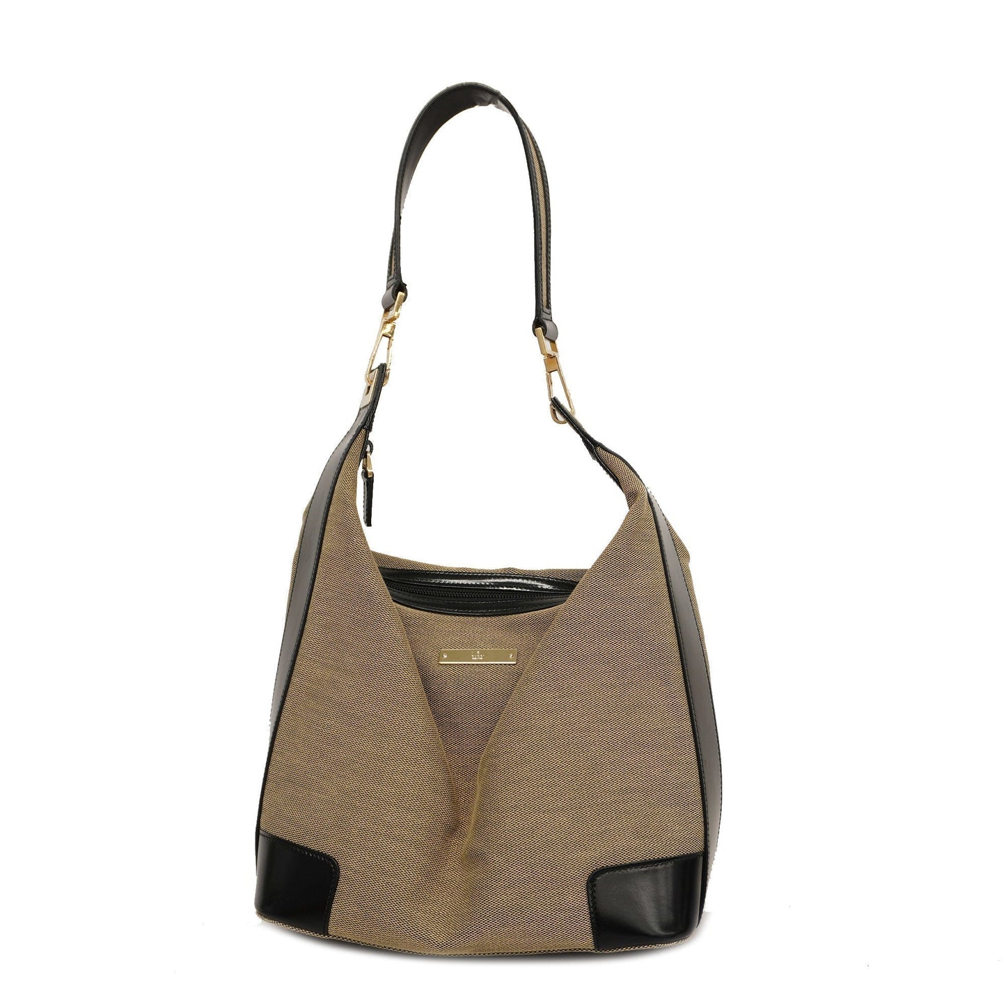 Gucci Shoulder Bag 001 4204 Women's Canvas,Leather Shoulder Bag Beige,Black