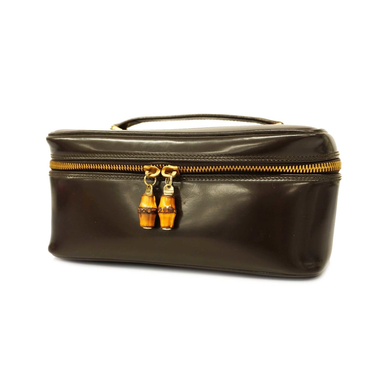 GUCCIAuth Bamboo Vanity Bag 032 1956 0150 Women's Leather Vanity Bag Brown