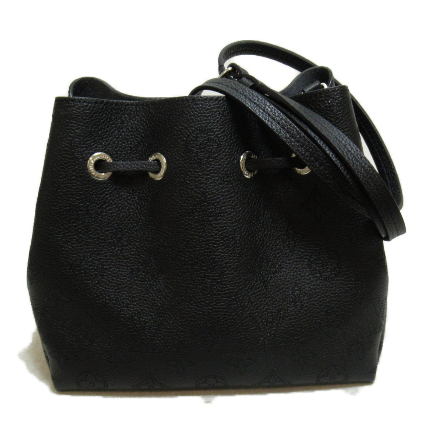 LOUIS VUITTON Bella Shoulder Bag Black Black Mahina leather M57070