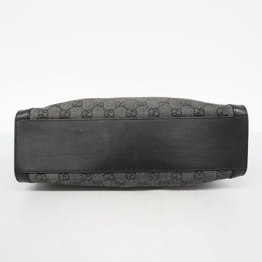 GUCCIAuth GG Canvas Shoulder Bag 92706 Women's Leather Black