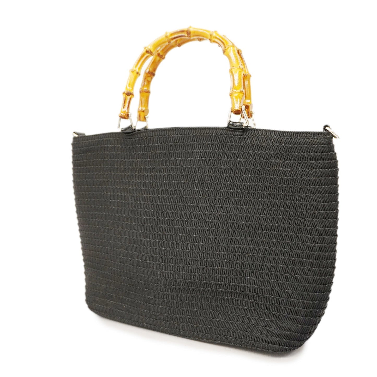 GUCCIAuth Bamboo Tote Bag 000 1998 0540 Women's Canvas Black