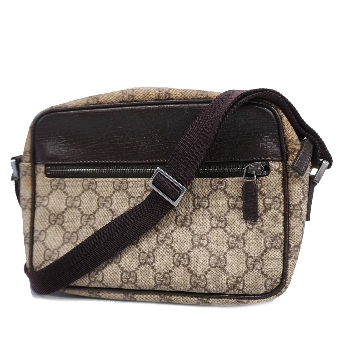 GUCCIAuth Shoulder Bag 114291 Women's GG Supreme,Leather Beige,Brown