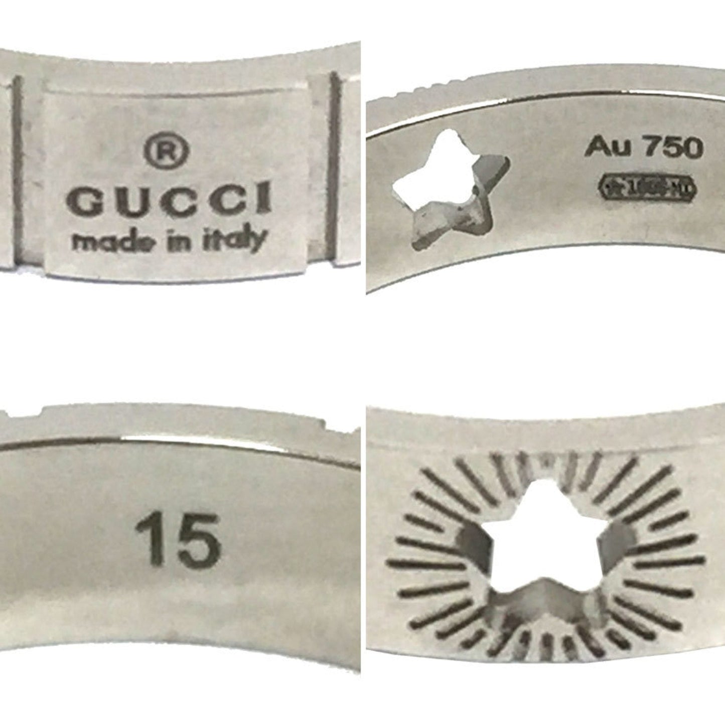 Gucci Diamante ring notation size 19 smoked silver AG925