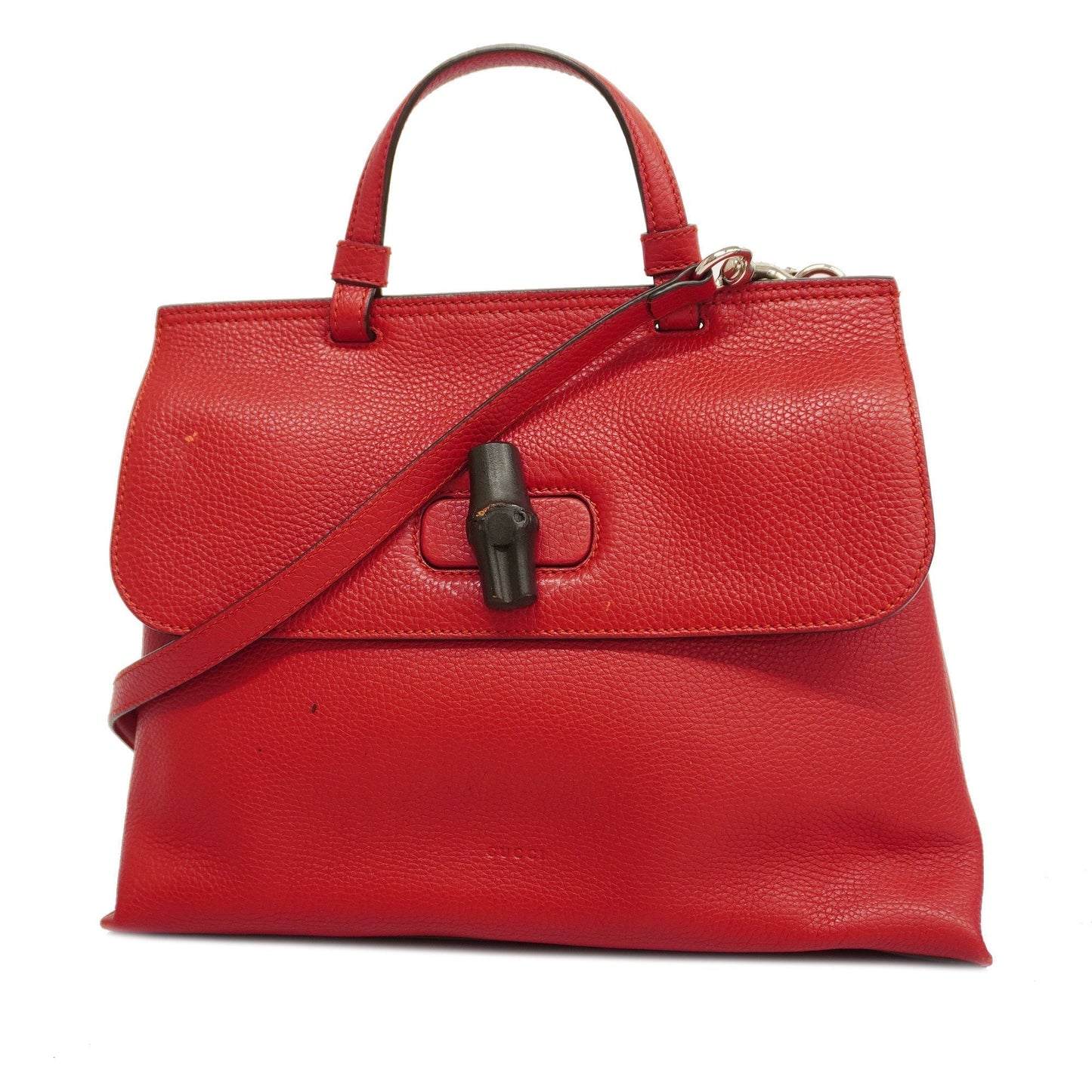 Gucci Bamboo 2way Bag 392013 Women's Leather Handbag,Shoulder Bag Red Color