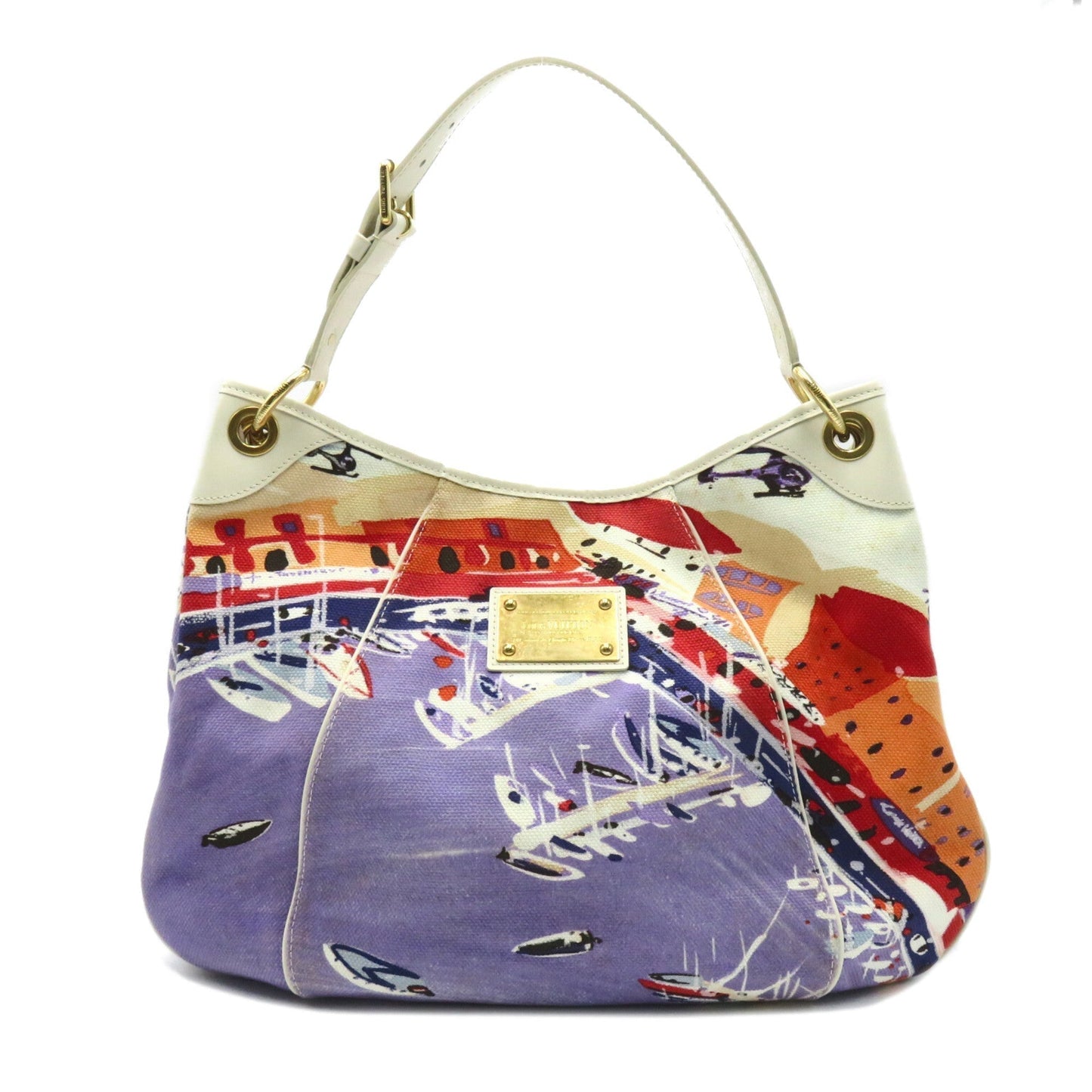 LOUIS VUITTON Galliera Riviera GM Mulch color White canvas leather M95805
