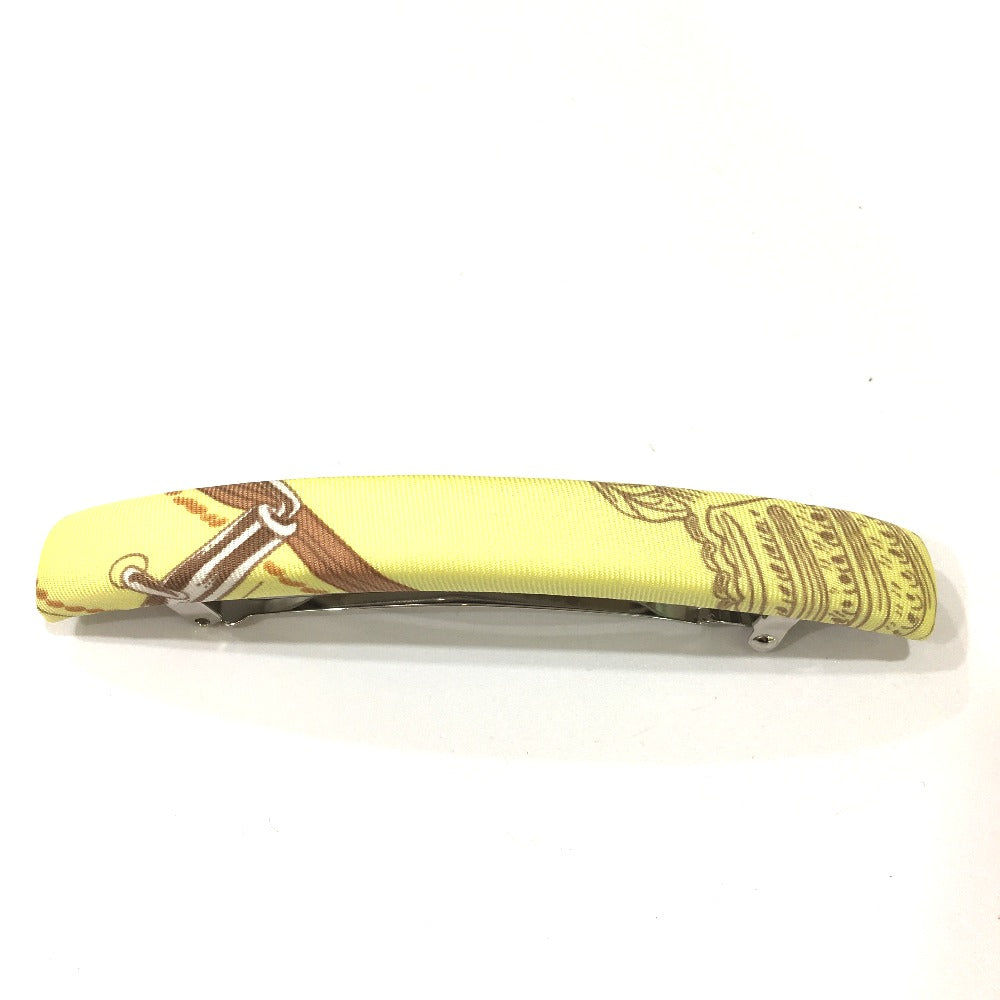 HERMES Valletta silk yellow hair accessory Overall handle Women Used