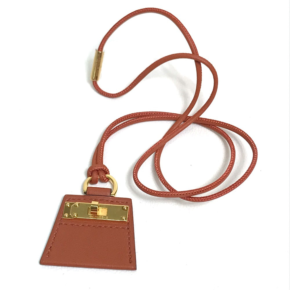 HERMES Necklace leather Brown type Mont Petit Kelly PM Women Used