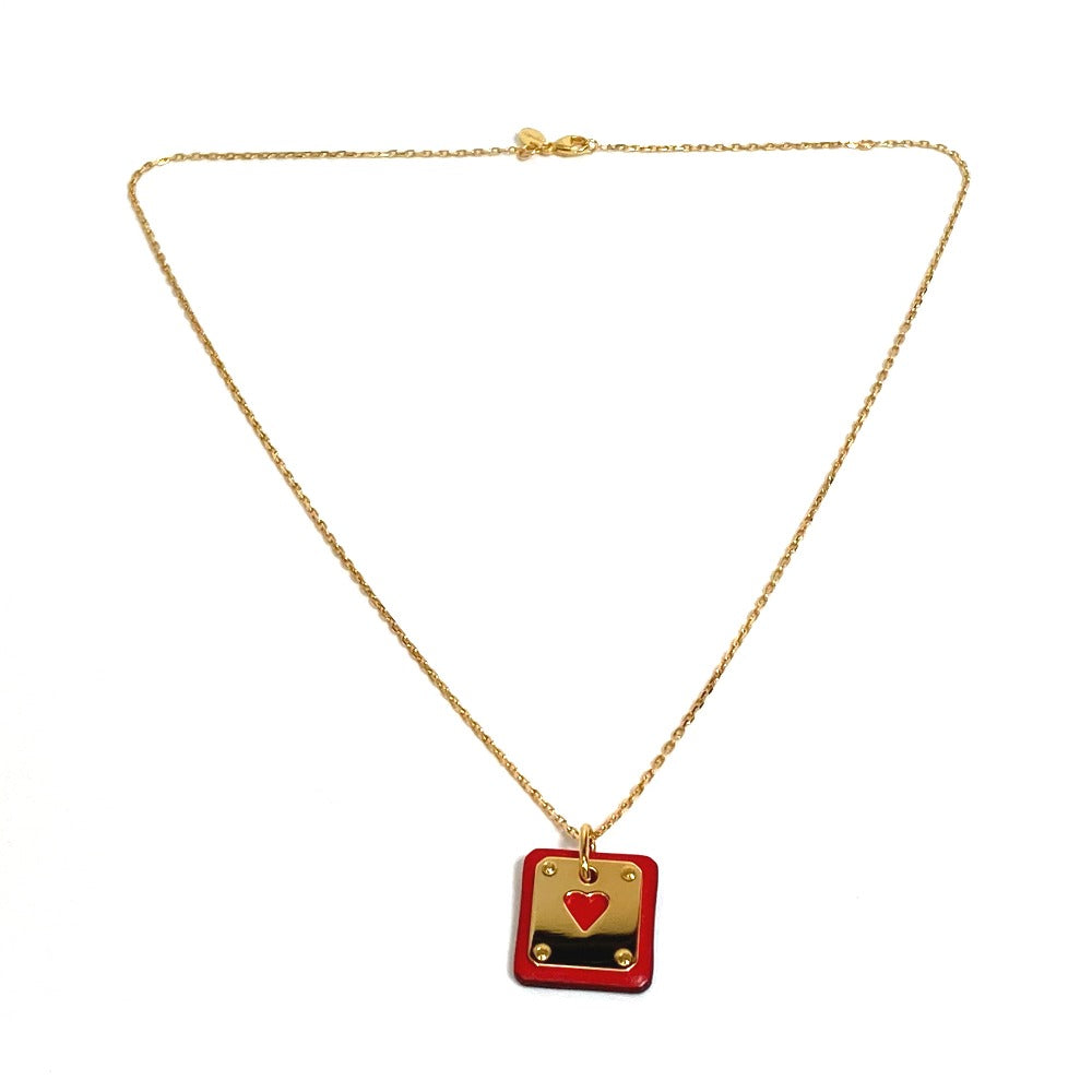HERMES Necklace metal Red As de Coeur As de Coeur Women Used