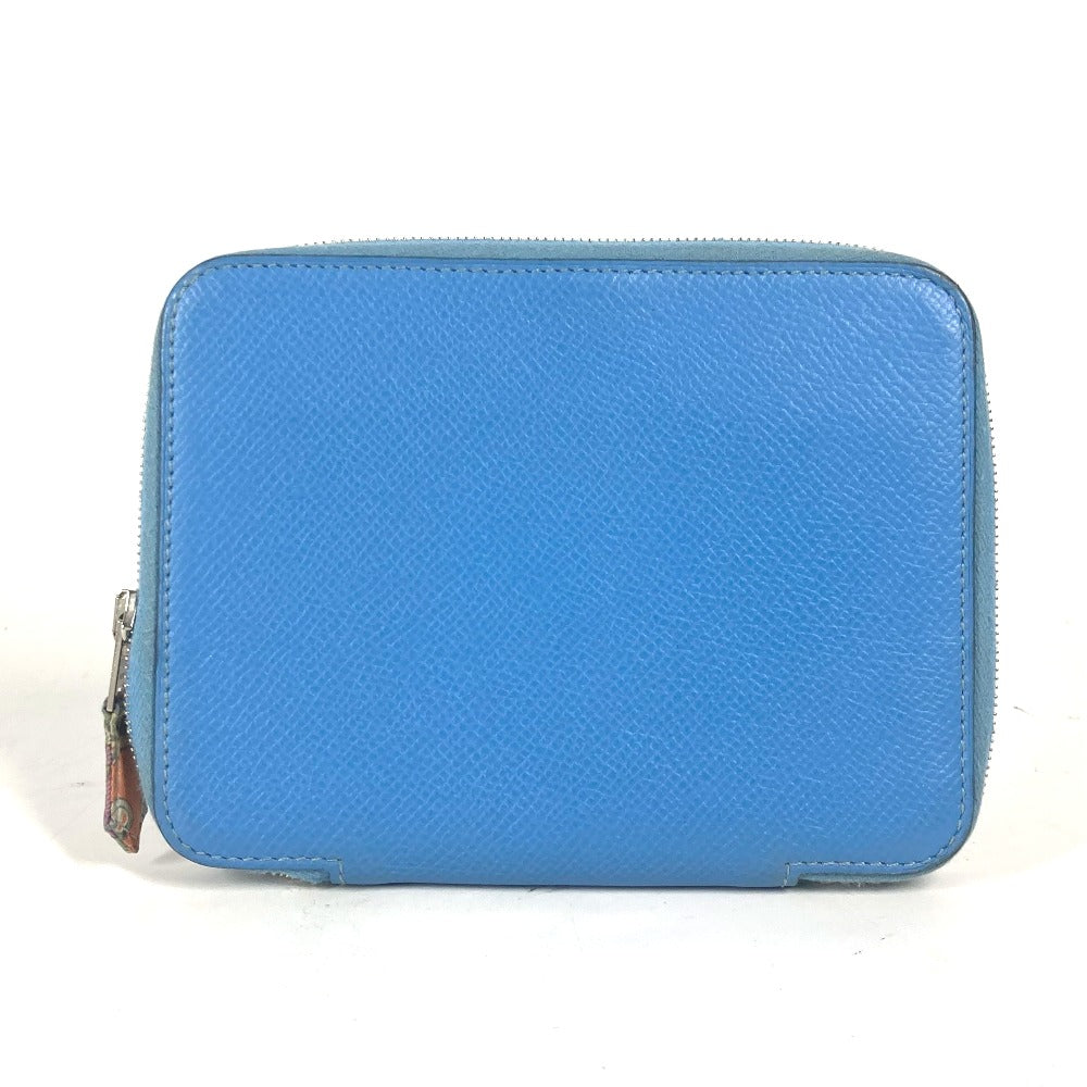 HERMES Notebook cover leather blue System notebook stationery Agenda zip