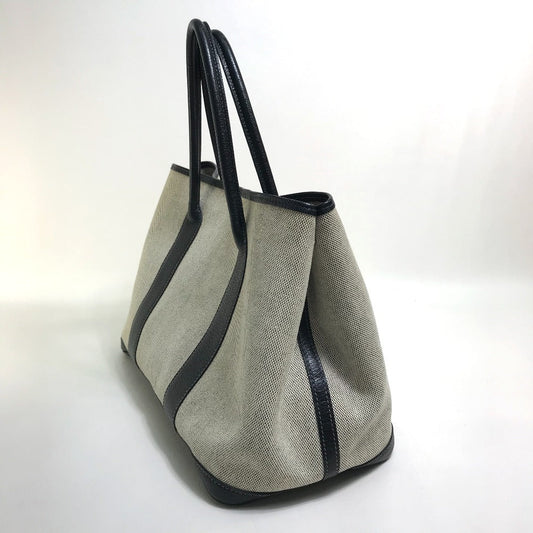 HERMES Tote Bag Toilet ash / buffle skipper Black x Natural Garden party PM Women Used