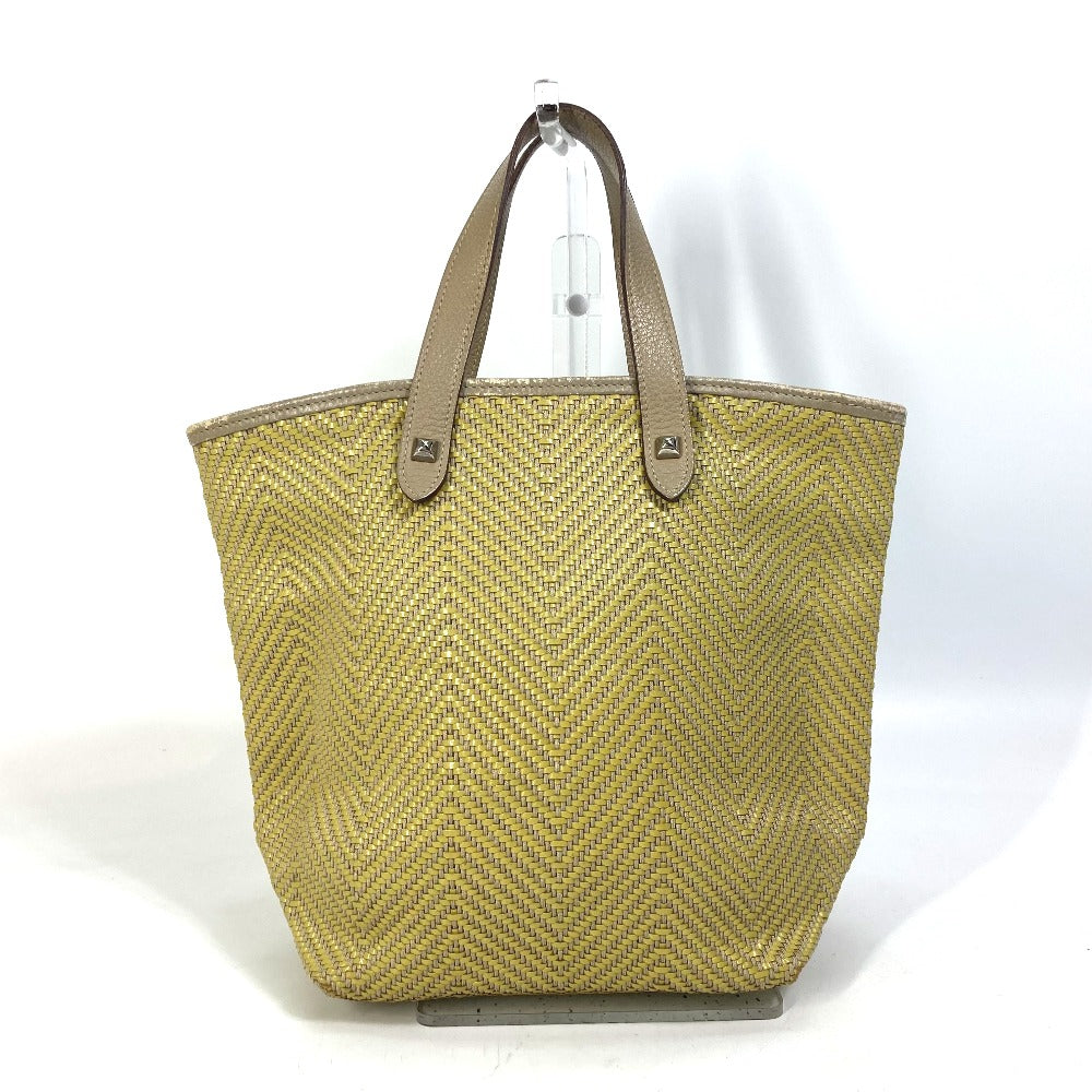 HERMES Tote Bag Leather, Polyester Yellow type Handbag Kaba Chennai PM Women Used