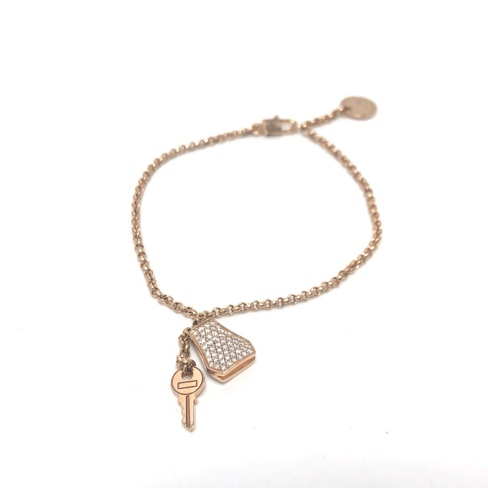 HERMES bracelet 18K Pink Gold gold K18PG Kelly Clochette Women Used