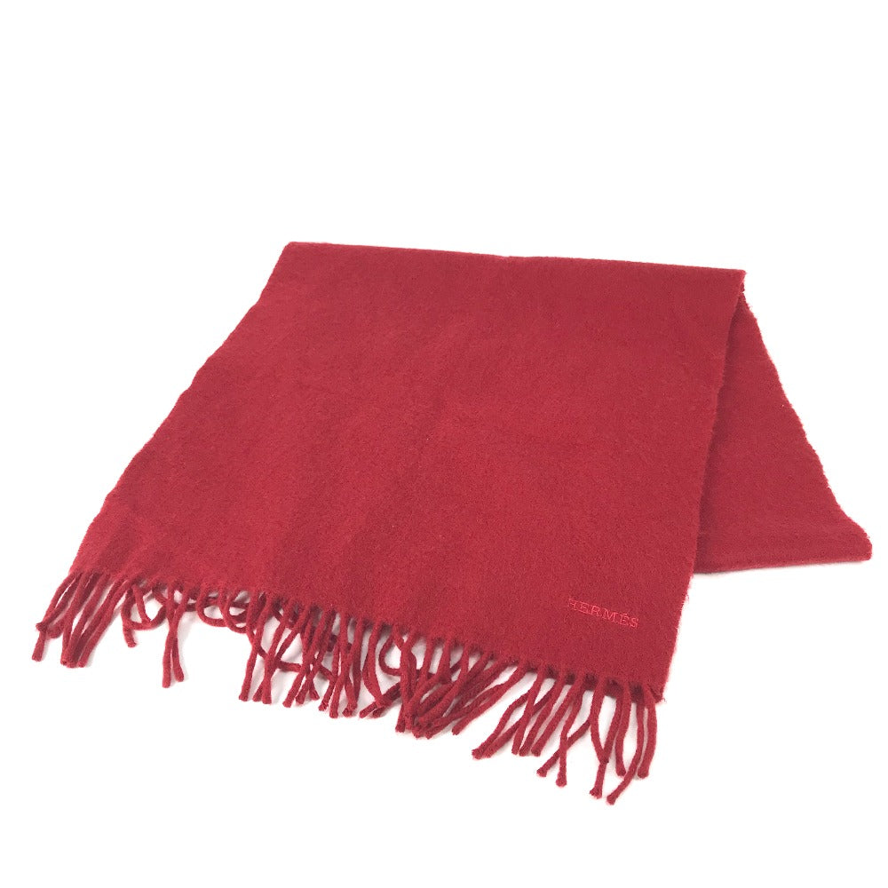 HERMES Scarf cashmere Red logo