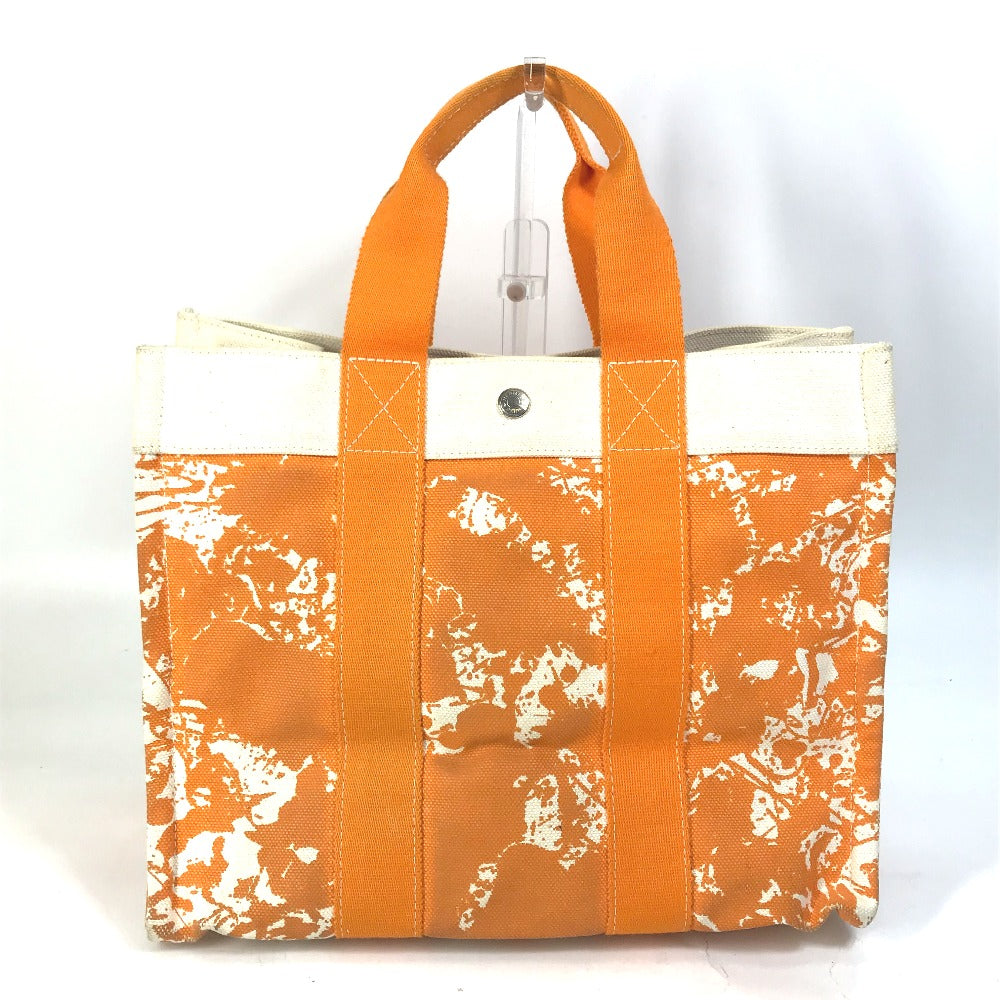 HERMES Tote Bag canvas Orange Handbag Bora Bora PM Cheval Spries Women Used