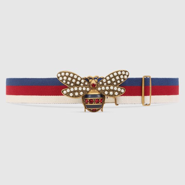 Gucci Sylvie Queen Margaret Web Belt in Red White Blue