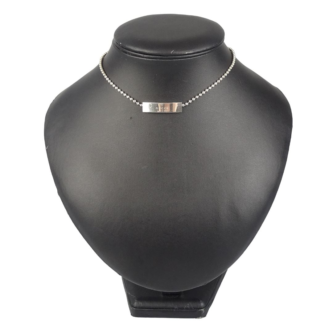 Gucci Sterling Silver Children's Gucci Plate Choker