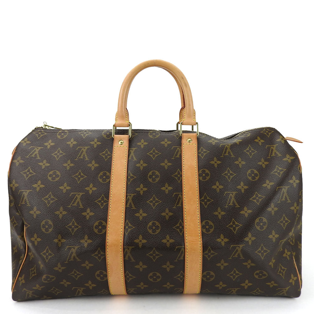 LOUIS VUITTON Boston Duffel bag M41428 Monogram, Tanned Leather Brown Keepall 45 unisex(Unisex) Used
