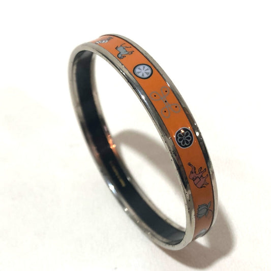 HERMES Bangle Cloisonne Orange Men's Women Emaille PM