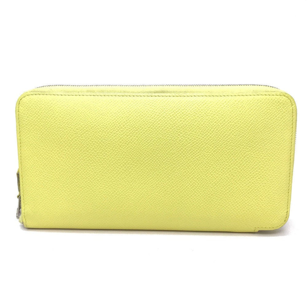 HERMES Long Wallet Purse Epsom, Silk yellow Silk in Azap Long