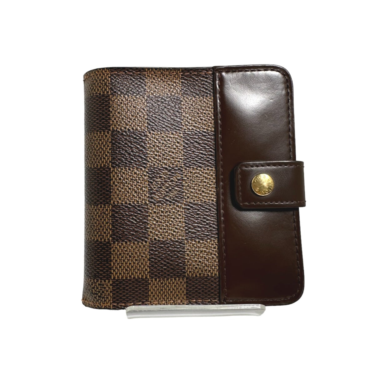 LOUIS VUITTON Bifold Wallet N61668 Damier canvas Brown Wallet with pocket zipper for cards Damier Compact zip unisex(Unisex) Used