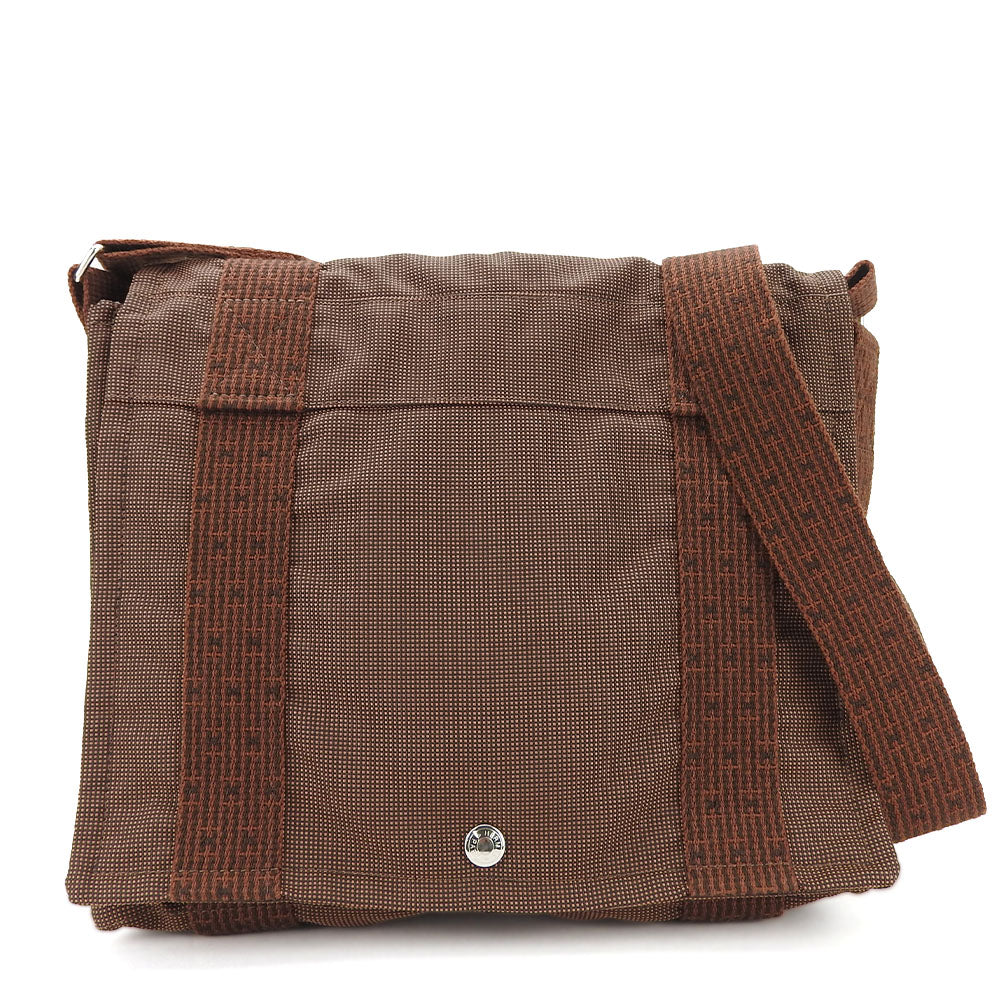 HERMES Shoulder Bag canvas Brown Her Line Bassus PM unisex(Unisex) Used