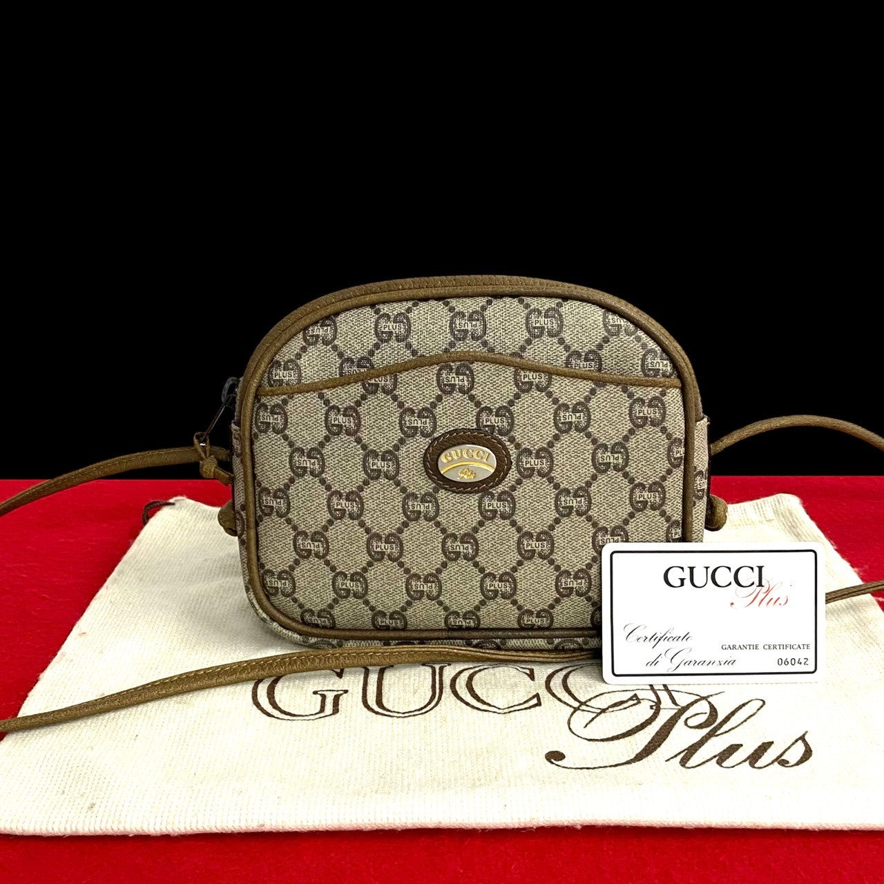 GUCCI Shoulder Bag PVC Brown