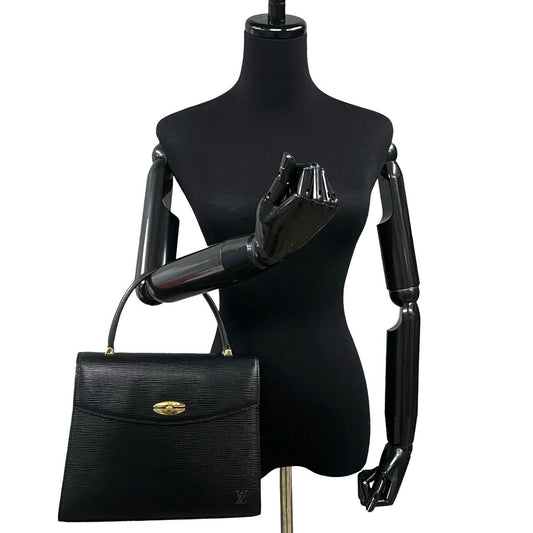 LOUIS VUITTON Handbag Epi Leather black Epi Malesherbes