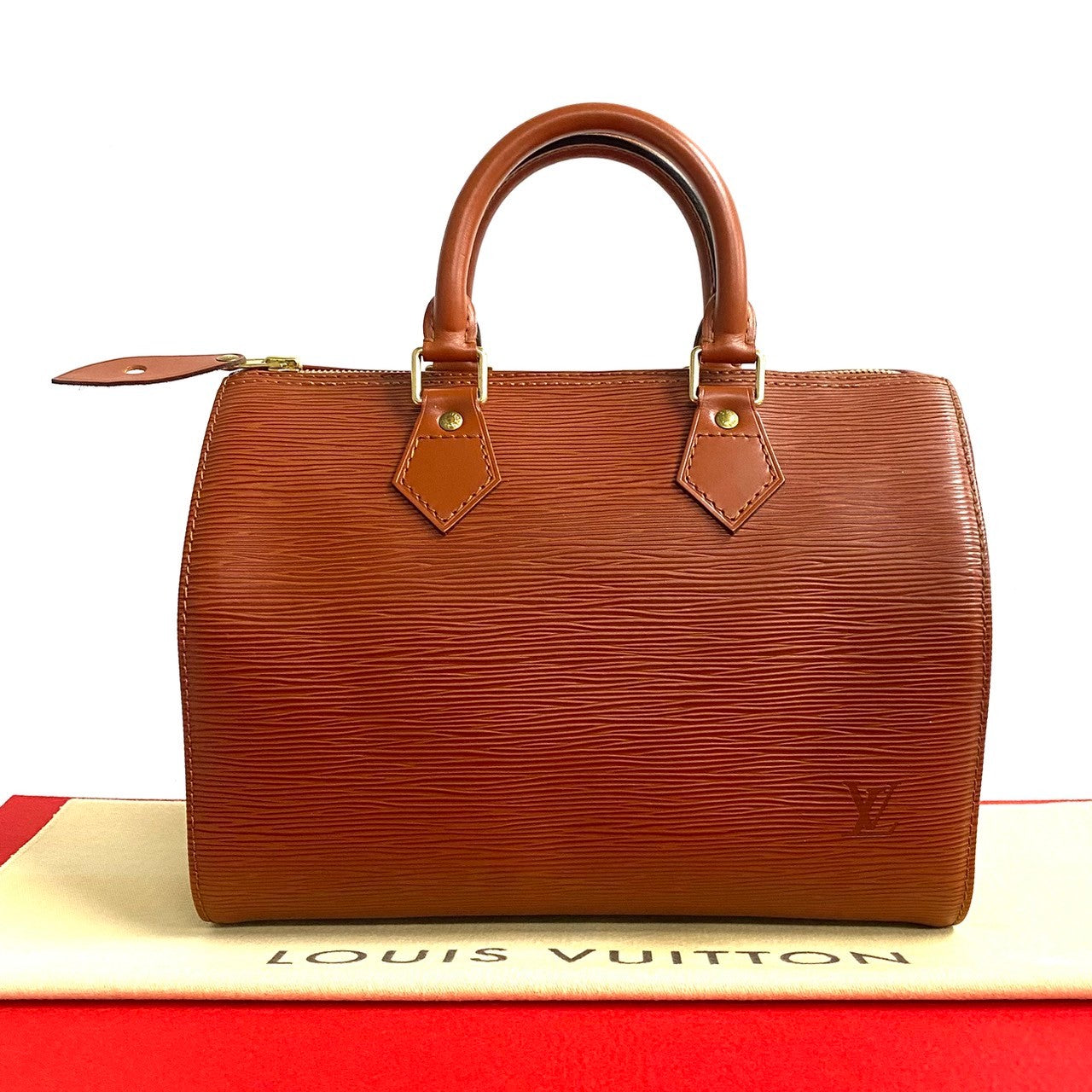 LOUIS VUITTON Boston Duffel bag leather Brown Epi Speedy 25