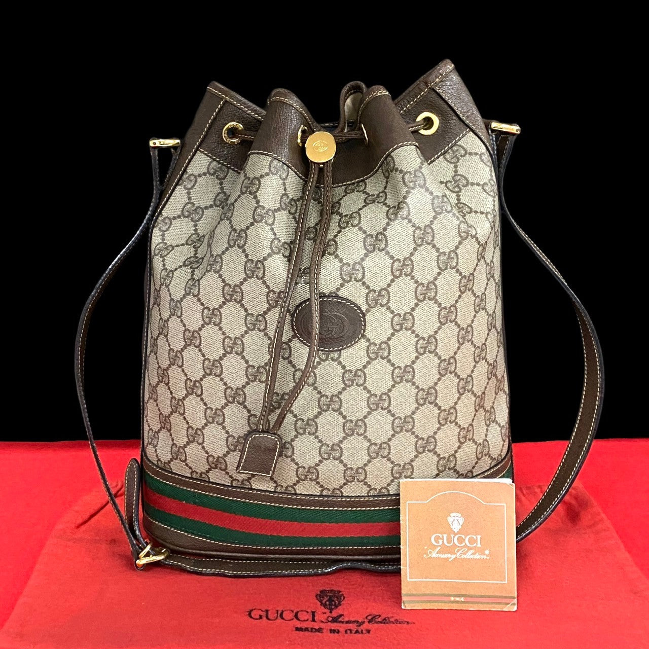 GUCCI Shoulder Bag leather Brown Sherry line
