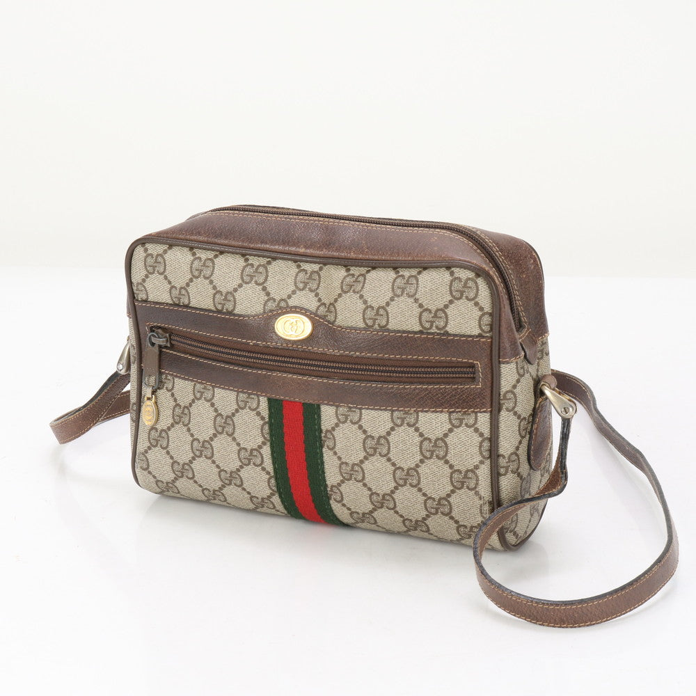GUCCI Shoulder Bag GG Supreme Canvas Brown GG Supreme Sherry Line