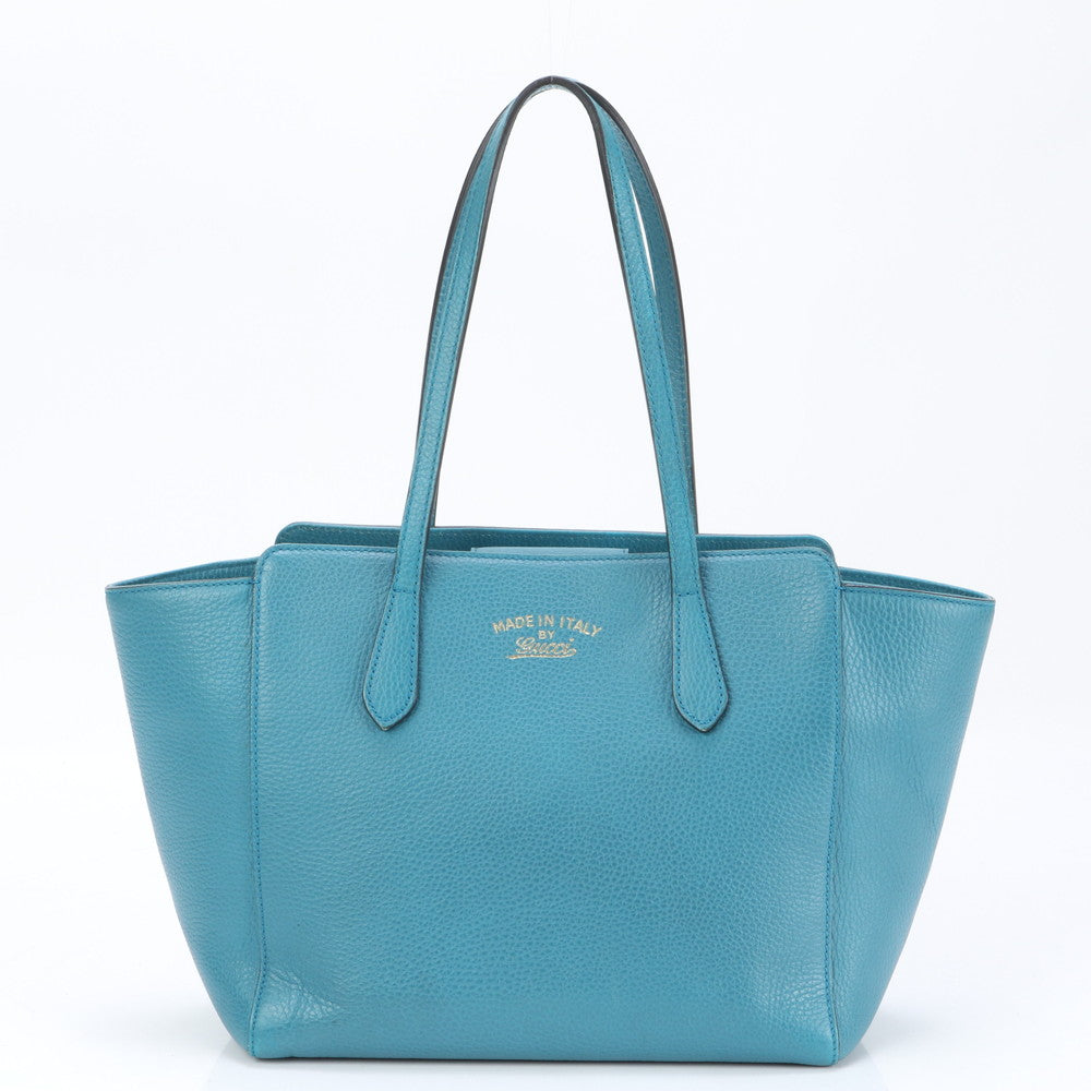 GUCCI Tote Bag 354408 leather turquoise blue Tote Bag Gucci Swing
