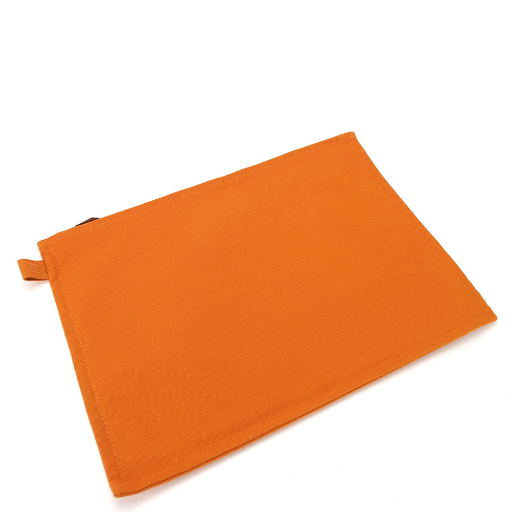 HERMES Pouch canvas Orange Bora Bora Pouch GM