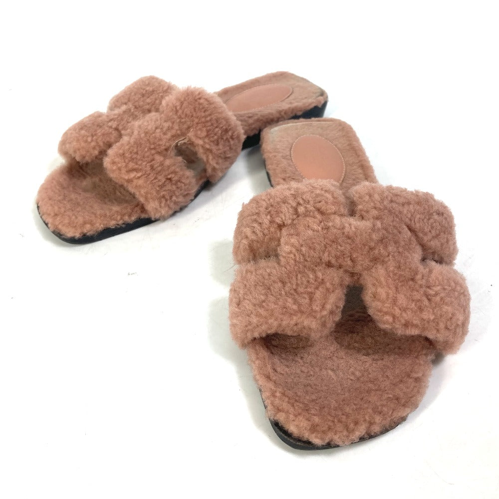 HERMES Sandals Mouton, Mouton pink shoes flat flats Oran Women 37 Used