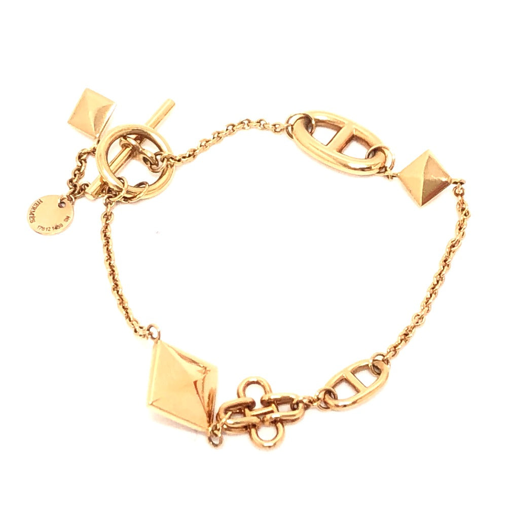 HERMES bracelet 18K Pink Gold gold 750PG Chene Dunkle Medor Ronde Multi Women Used
