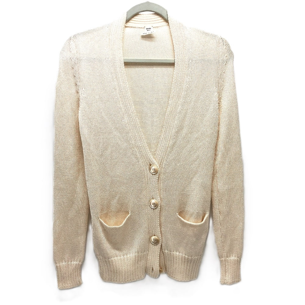 HERMES cardigan silk beige Outerwear Long Sleeve Women 36 Used