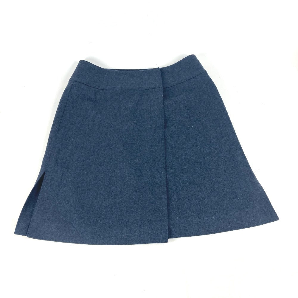 HERMES skirt wool Navy Plain Women 34 Used