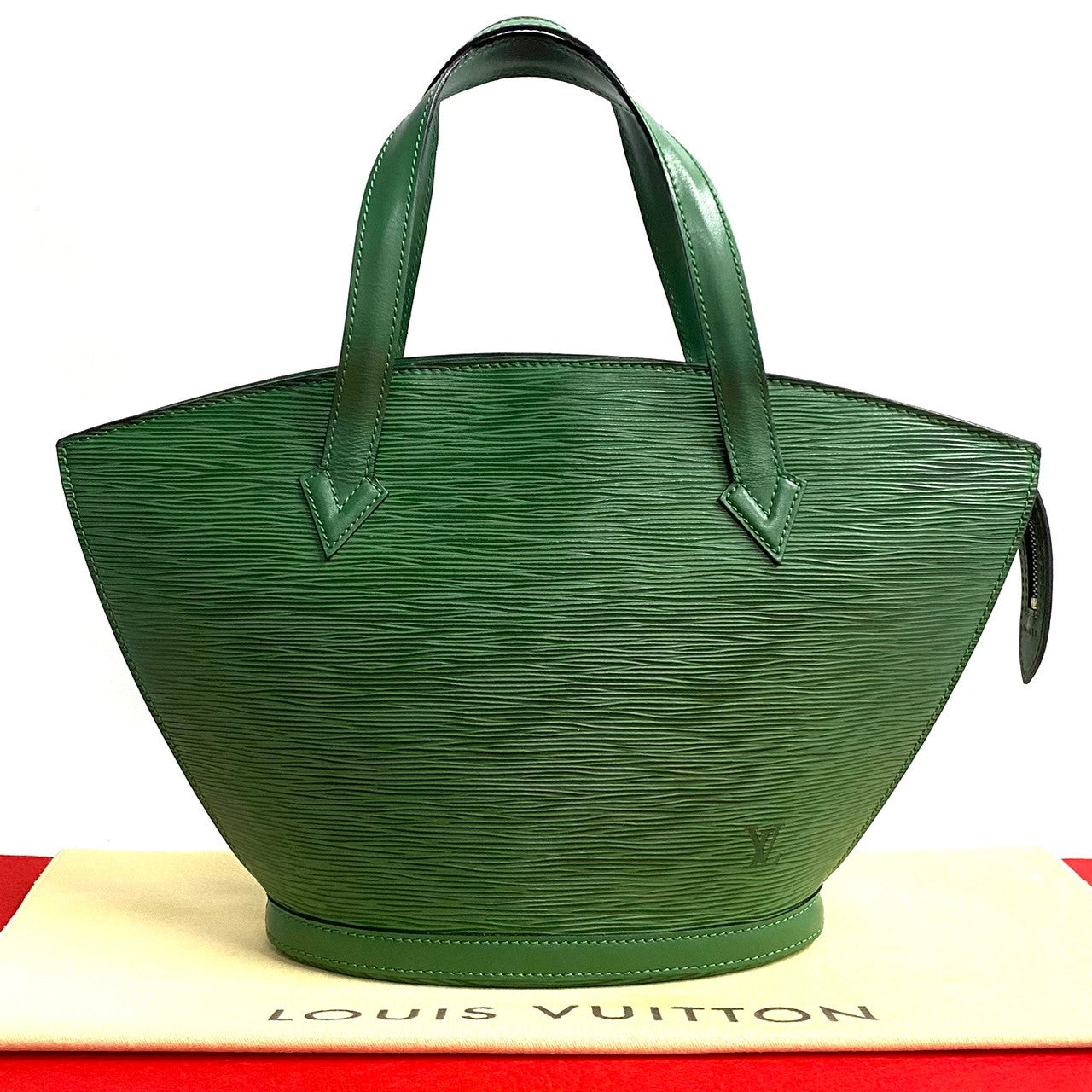LOUIS VUITTON Handbag leather green Epi Sun jack Women Used