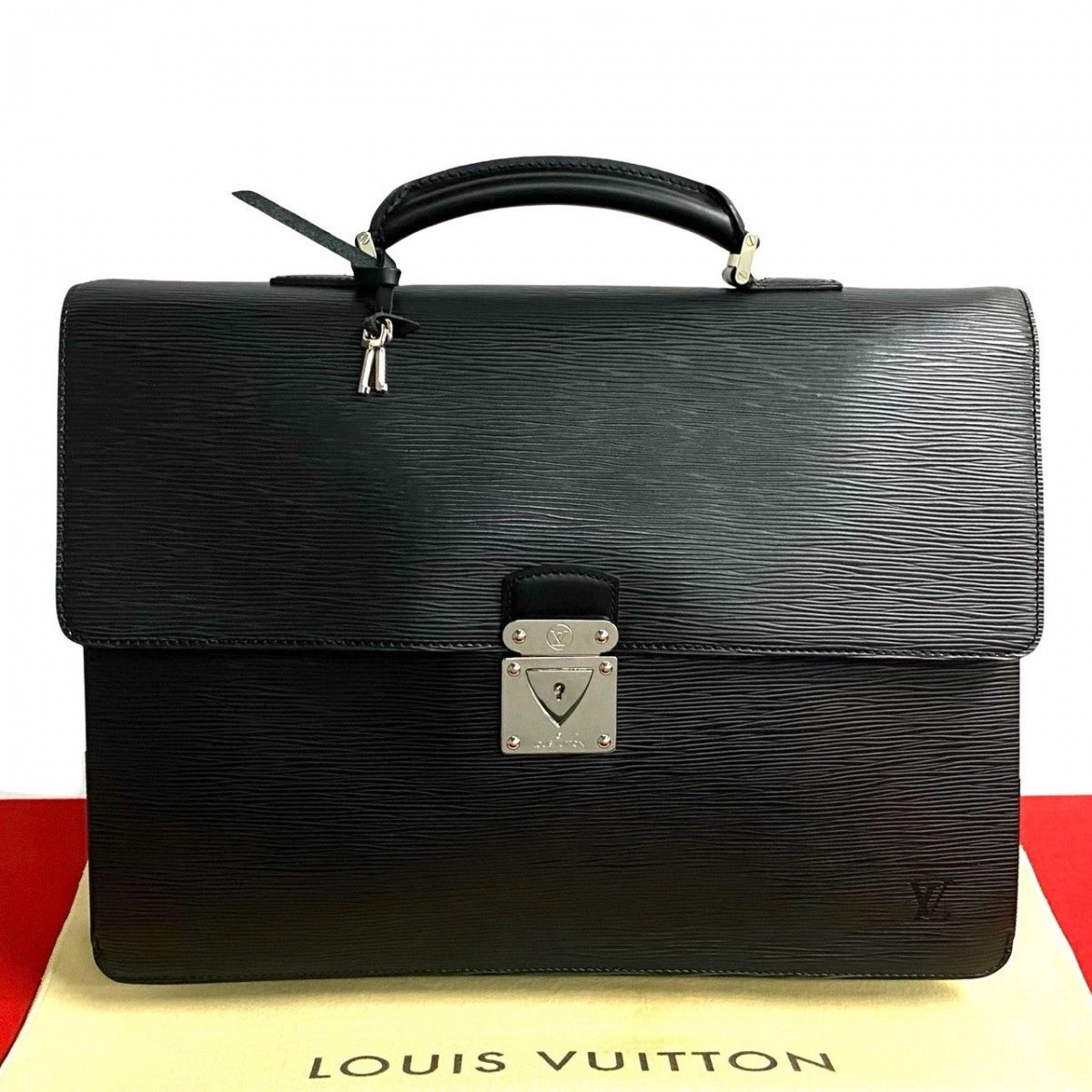 LOUIS VUITTON Business bag leather black Epi Laguito mens Used