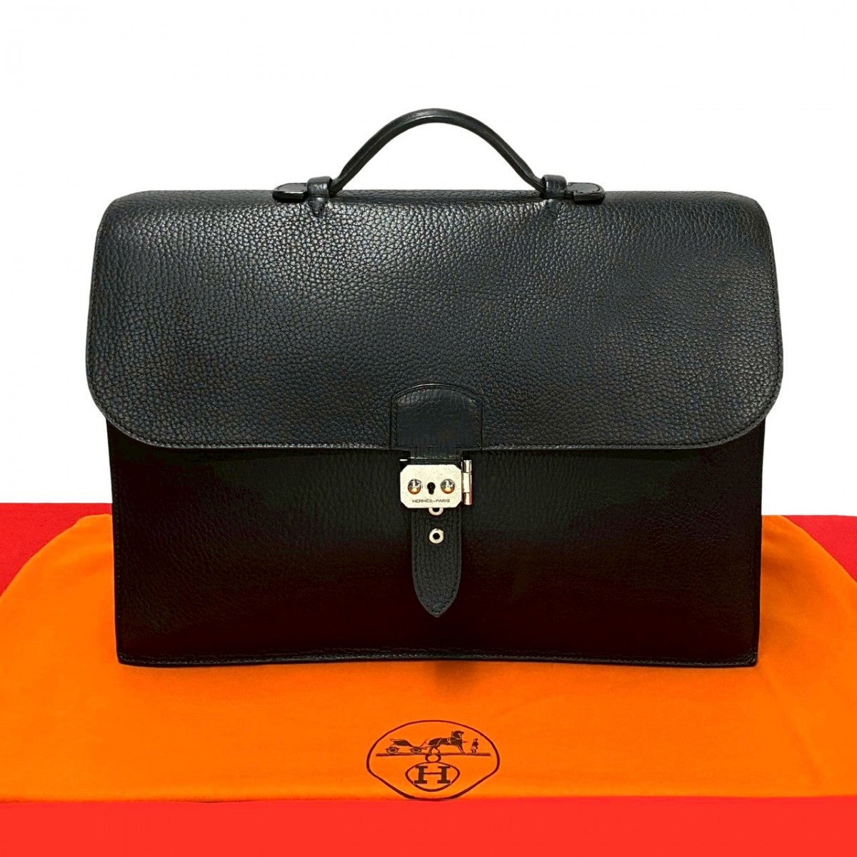 HERMES Business bag Fjord black Sac Adepesh 41