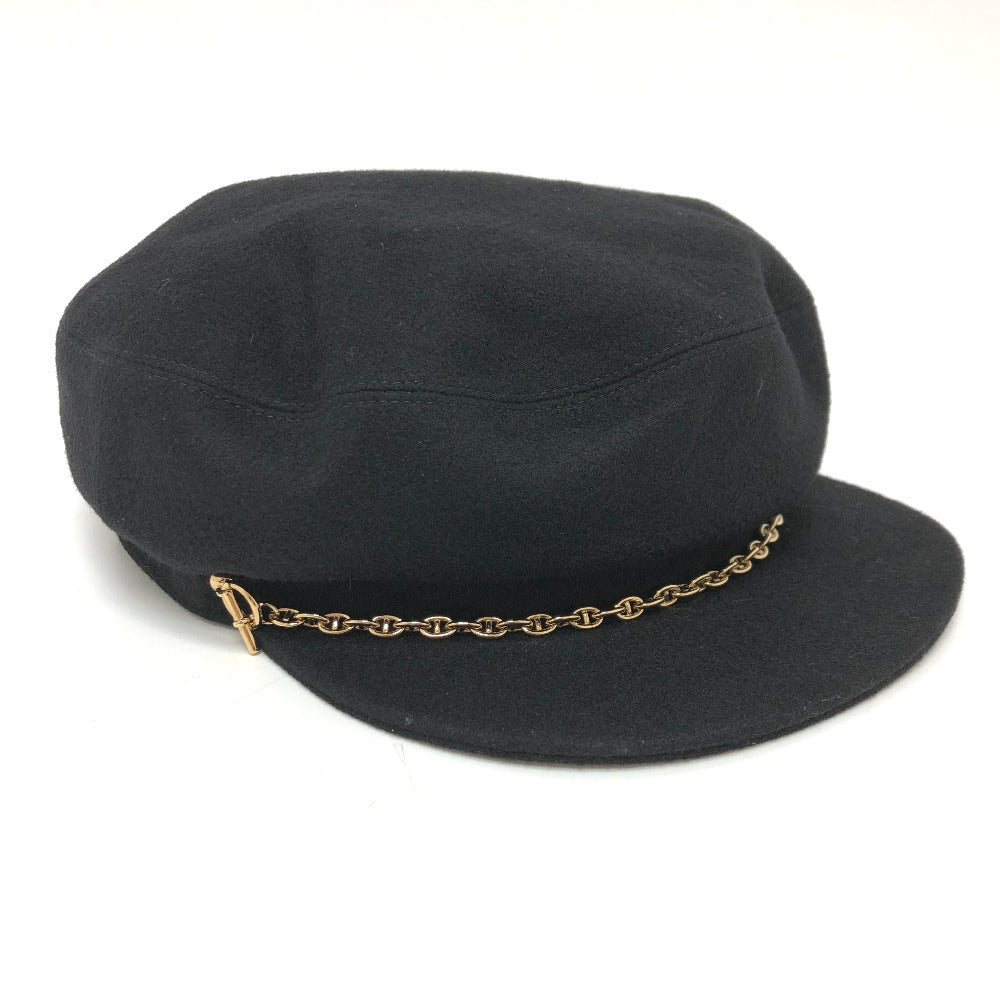 HERMES Casquette cashmere cashmere black Chene Dunkle