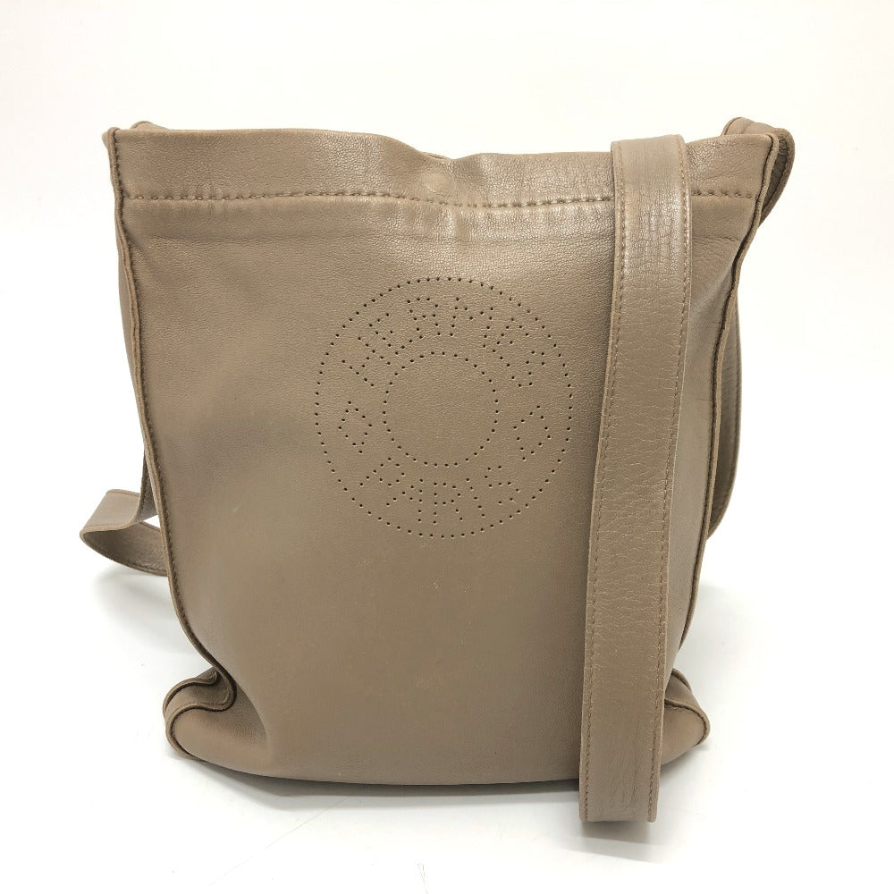HERMES Shoulder Bag leather Brown Crude cell Women Used