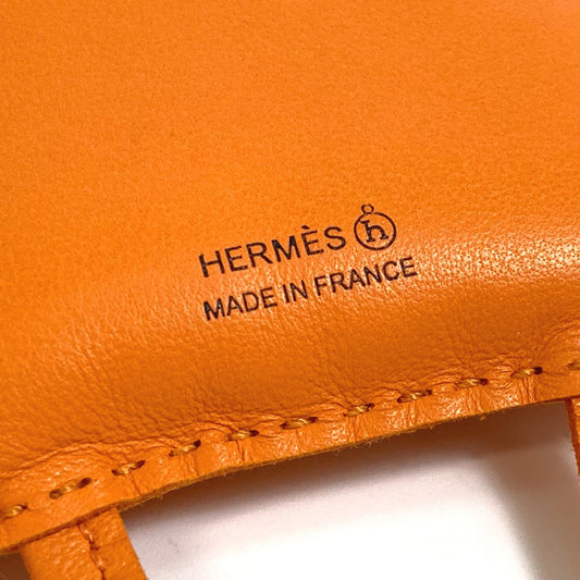 HERMES Bag charm Leather, Buffalo Horn Orange petit ash owl unisex(Unisex) Used