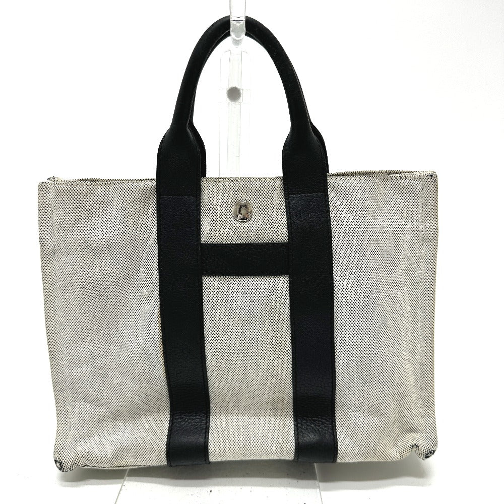 HERMES Tote Bag Toile H, Leather gray Sac Arne PM Women Used