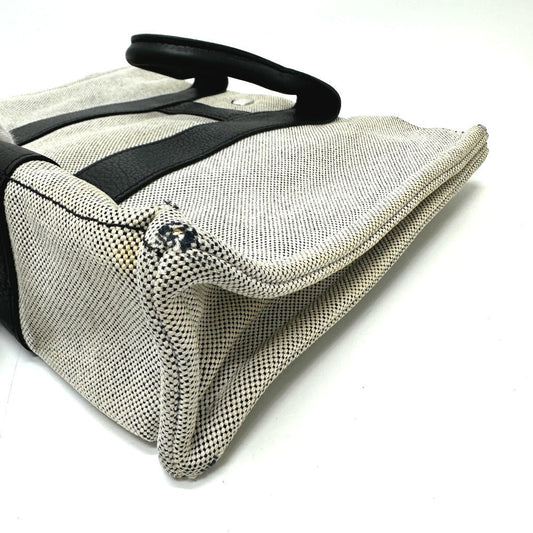 HERMES Tote Bag Toile H, Leather gray Sac Arne PM Women Used