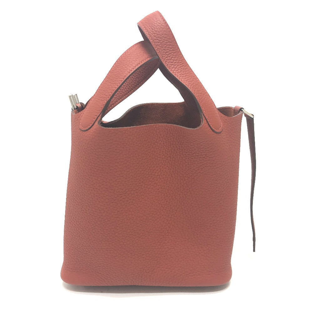 HERMES Handbag Taurillon Clemence Red Picotan Lock PM Women Used