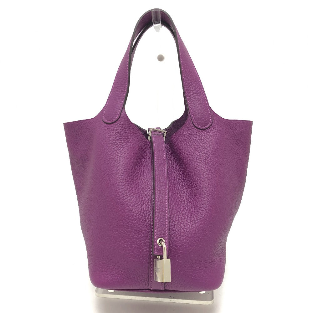 HERMES Handbag leather purple Picotan Lock PM Women Used