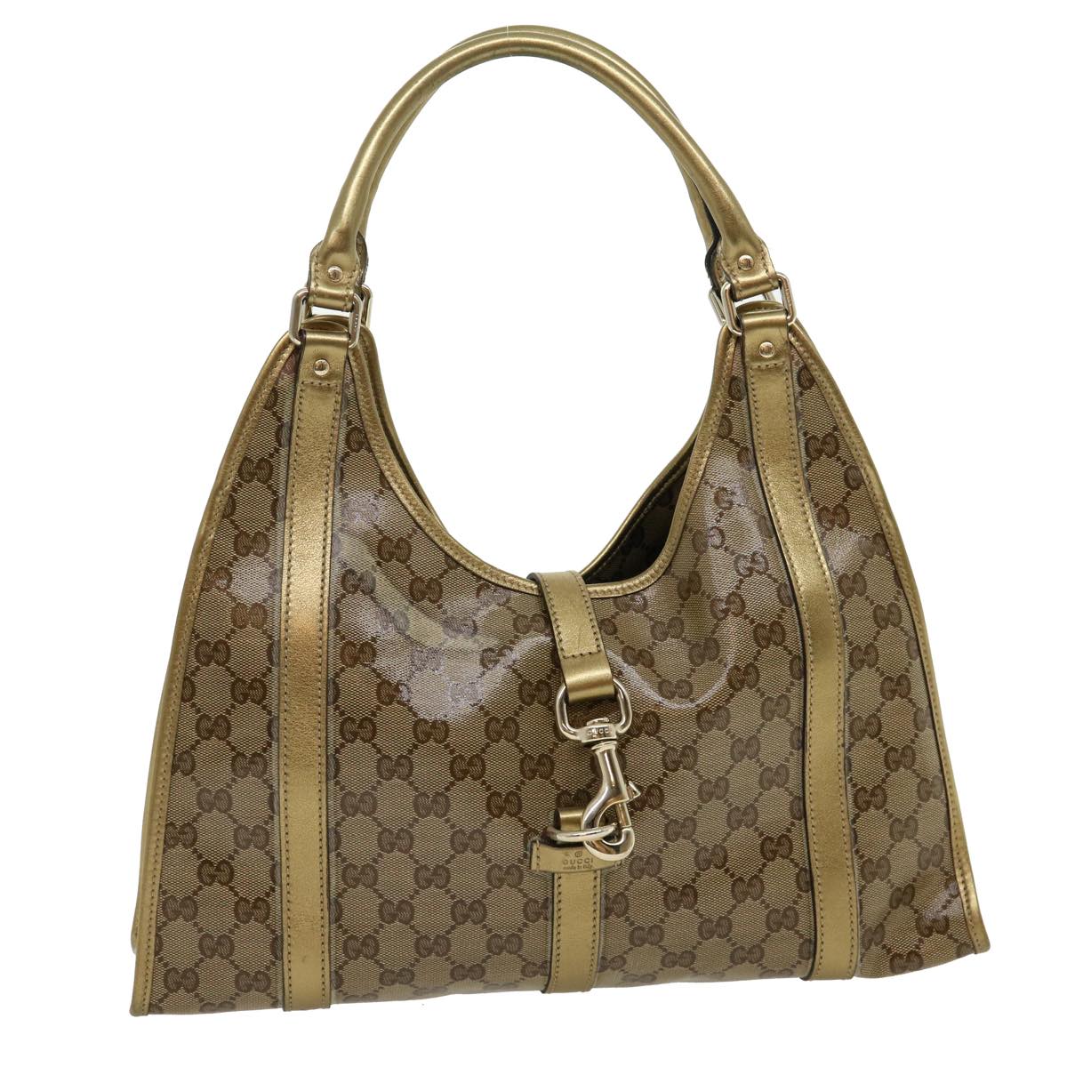 GUCCI GG Canvas Shoulder Bag Coated Canvas Beige Gold 30355