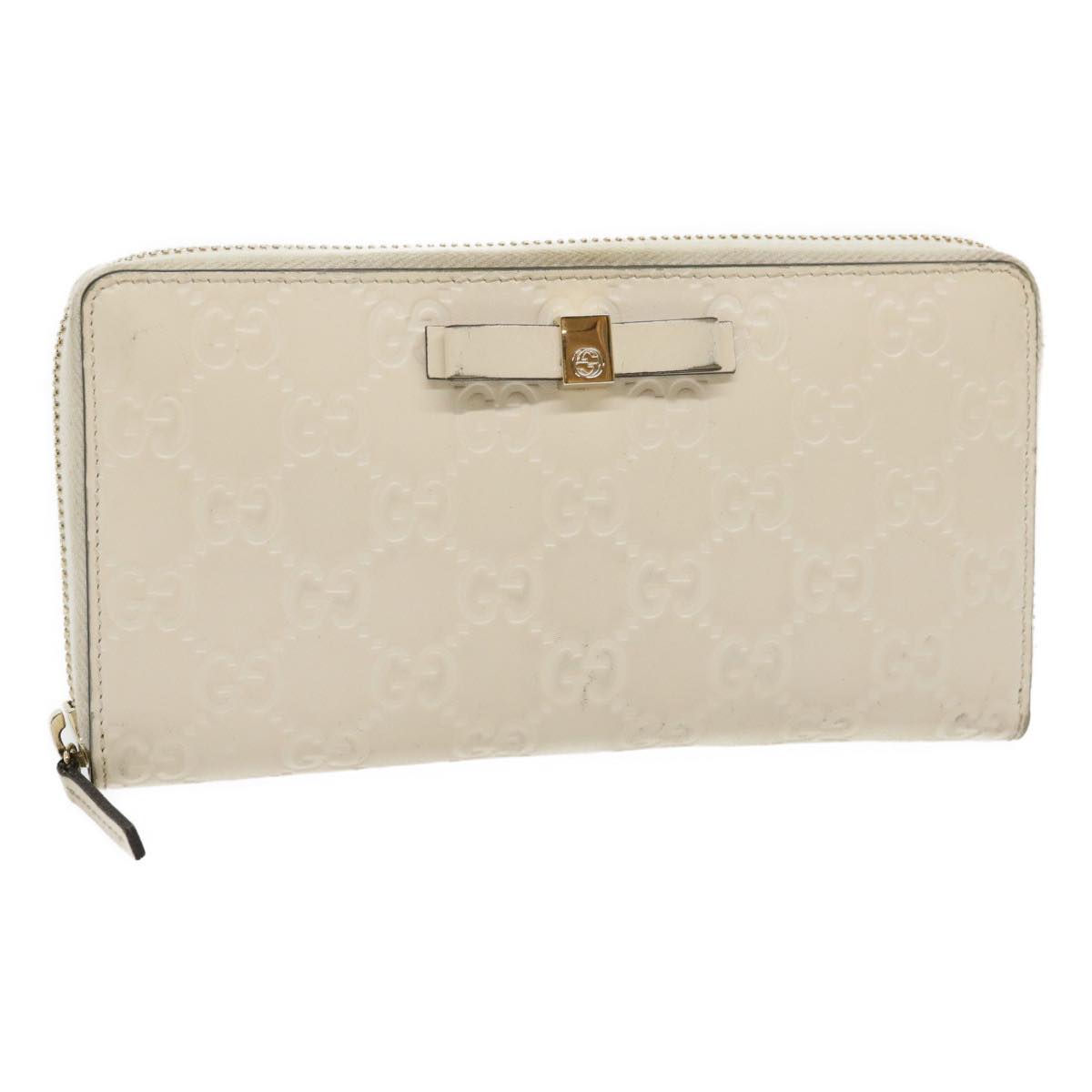 GUCCI GG Canvas ssima Long Wallet White 30393